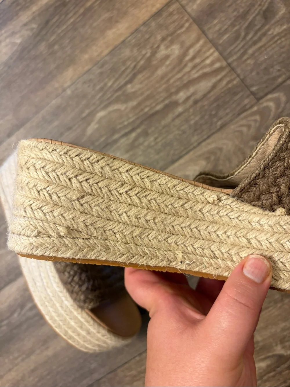 Woven Platform Slide Sandals - Brown